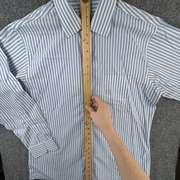 Brooks Brothers Non Iron Button Up Long Sleeve Men Classic 16.5 33 Striped Blue - Picture 3 of 15